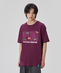[ビヨンドウィズアストラル]コットンルーズフィット半袖Tシャツ_プラムパープル