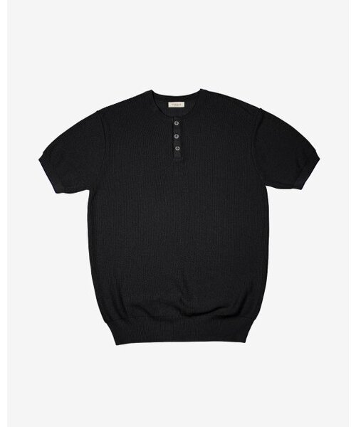 Texture Henly neck Knit (Black)