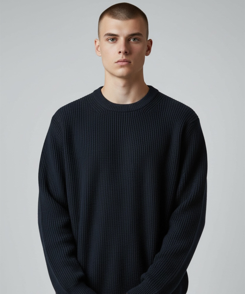 BORN SLIPPY(ボーンスリッピー)の「Soft Hachi Cushion Round Knit (Black)(ニット/セーター・メンズ・その他・FREE)」の1枚目の写真