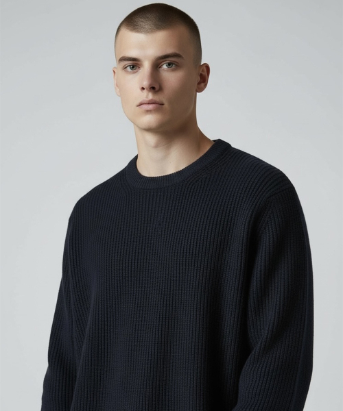 BORN SLIPPY(ボーンスリッピー)の「Soft Hachi Cushion Round Knit (Black)(ニット/セーター・メンズ・その他・FREE)」の4枚目の写真