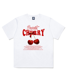 スウィートチェリープリンティング半袖Tシャツホワイト