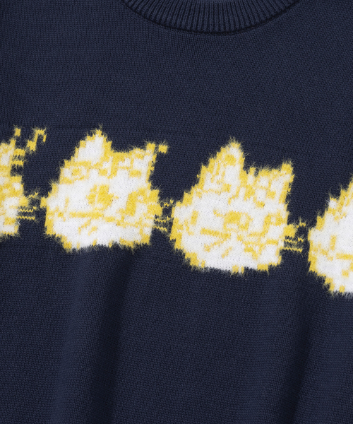 KNITTED（ニッティド）の「[NITTED X QWER DEMO] CAT'S BAND ROUND KNIT NAVY（ニット/セーター・レディース・その他・MEDIUM/LARGE）」の9枚目の写真
