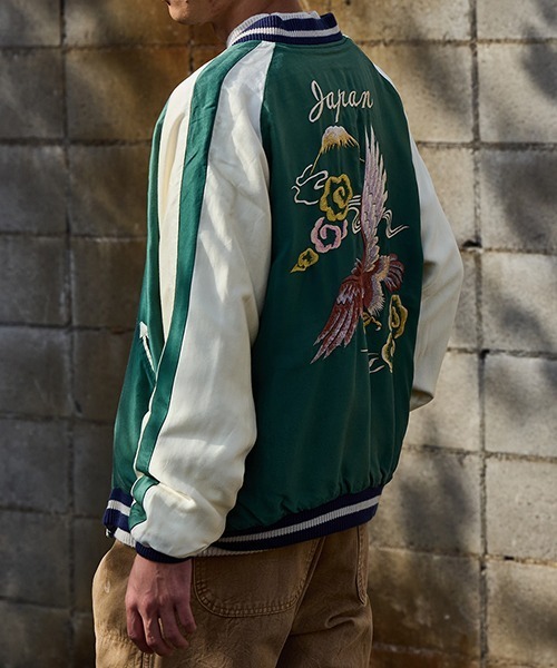 GOLD（ゴールド）の「GOLD / ゴールド：別注 SOUVENIR JACKET AGED MODEL：25B-GL15736AK[MUS]（スカジャン・メンズ・ブルー系その他・M/L/XL）」の3枚目の写真