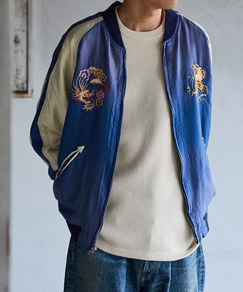 GOLD（ゴールド）の「GOLD / ゴールド：別注 SOUVENIR JACKET AGED MODEL：25B-GL15736AK[MUS]（スカジャン・メンズ・ブルー系その他・M/L/XL）」の7枚目の写真