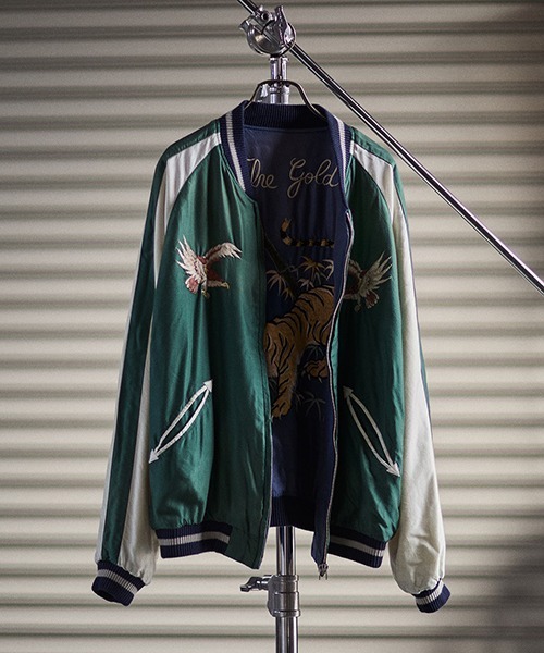 GOLD（ゴールド）の「GOLD / ゴールド：別注 SOUVENIR JACKET AGED MODEL：25B-GL15736AK[MUS]（スカジャン・メンズ・ブルー系その他・M/L/XL）」の10枚目の写真