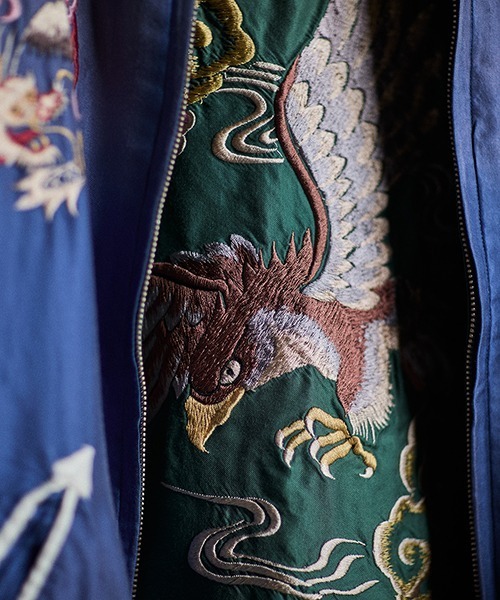 GOLD（ゴールド）の「GOLD / ゴールド：別注 SOUVENIR JACKET AGED MODEL：25B-GL15736AK[MUS]（スカジャン・メンズ・ブルー系その他・M/L/XL）」の17枚目の写真