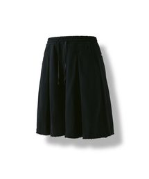 Valley Tuck Sweat Half Pants - Black
