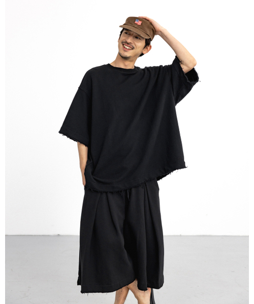 ANGLAN（アングラン）の「Valley Tuck Sweat Half Pants - Black（その他パンツ・メンズ・その他・ONE SIZE）」の8枚目の写真