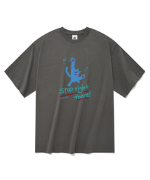 ストップブルー 半袖Tシャツ グレー