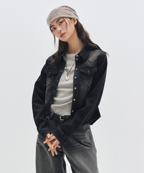 DECET WOMEN(デケット ウーマン)の「Western Slim Denim Shirts DCWSH003BLACK(シャツ/ブラウス・レディース・その他・SMALL/MEDIUM/LARGE)」の1枚目の写真