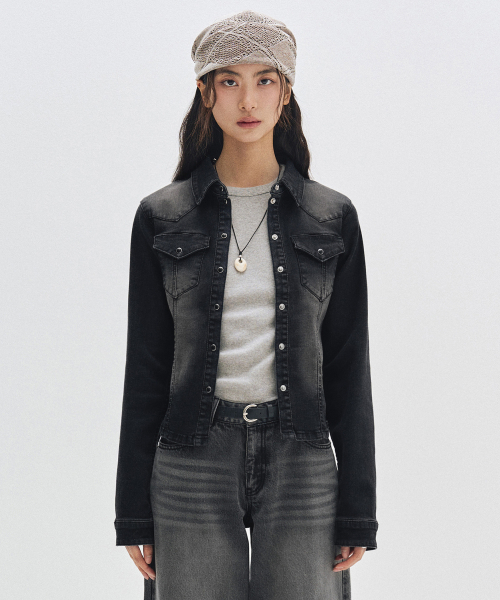 DECET WOMEN(デケット ウーマン)の「Western Slim Denim Shirts DCWSH003BLACK(シャツ/ブラウス・レディース・その他・SMALL/MEDIUM/LARGE)」の2枚目の写真