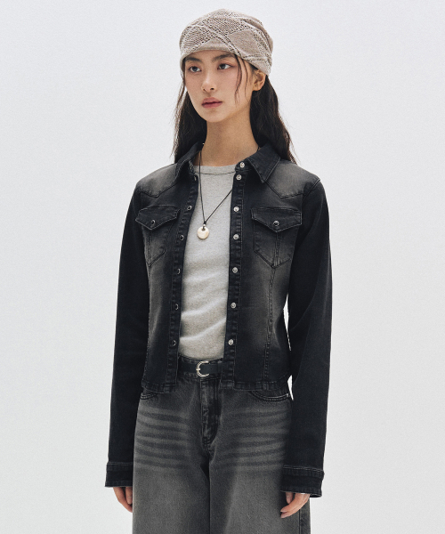 DECET WOMEN(デケット ウーマン)の「Western Slim Denim Shirts DCWSH003BLACK(シャツ/ブラウス・レディース・その他・SMALL/MEDIUM/LARGE)」の3枚目の写真