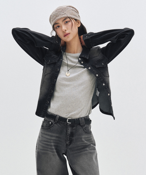 DECET WOMEN(デケット ウーマン)の「Western Slim Denim Shirts DCWSH003BLACK(シャツ/ブラウス・レディース・その他・SMALL/MEDIUM/LARGE)」の6枚目の写真