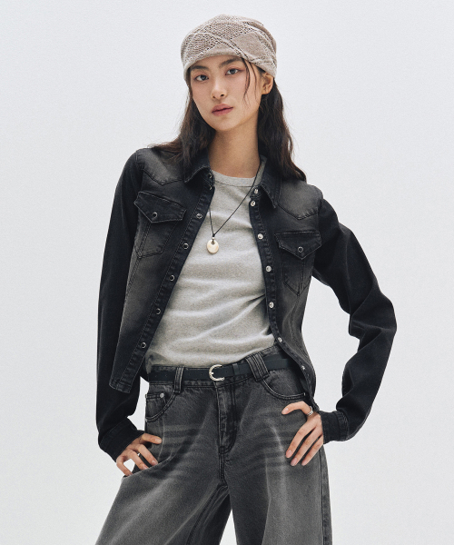 DECET WOMEN(デケット ウーマン)の「Western Slim Denim Shirts DCWSH003BLACK(シャツ/ブラウス・レディース・その他・SMALL/MEDIUM/LARGE)」の8枚目の写真