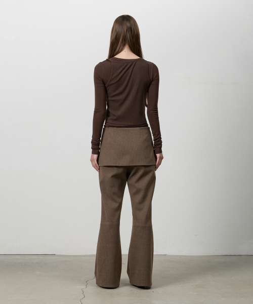 THREE TO EIGHTY（スリートゥエイティー）の「SIDE BUTTON LAYER PANTS BROWN（その他パンツ・レディース・その他・SMALL/MEDIUM）」の3枚目の写真