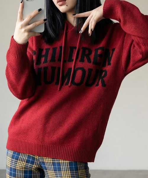 セール】英字ロゴ ニットパーカー（ニット/セーター）｜VIVID LADY