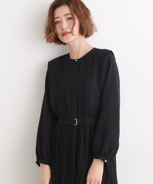 grove(グローブ)の「◆【手洗いOK】シフォンプリーツワンピース(ワンピース・レディース・ブラック/ネイビー・01/05/04/03/02)」の9枚目の写真