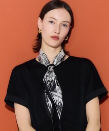 23区（ニジュウサンク）の「スタンプ柄 シルク ダイヤ スカーフ（バンダナ/スカーフ）」