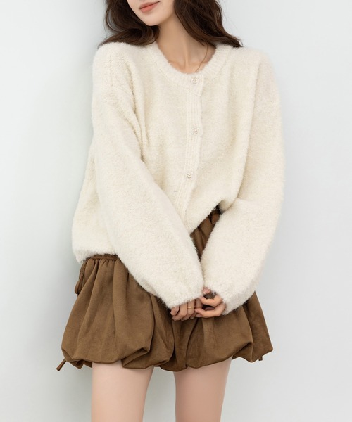 DAY CLOSET(デイ クローゼット)の「【ぺチパン付き/ゴム入り】ふんわり盛れる。上品 フェイクスエード 韓国っぽ ボリューム バルーン リボン ミニ スカート レディース(スカート・レディース・ブラウン/ブラック・FREE)」の7枚目の写真