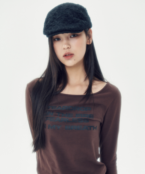 runningHIGH（ランニングハイ）の「レタリングスリムL/Sティー[ブラウン]（Tシャツ/カットソー・レディース・その他・FREE）」の5枚目の写真