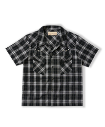 RAD FICTION（ラッドフィックション）の「RUSTY HAND STITCH CURVED LINE SHIRT / BLACK CHECK（シャツ/ブラウス）」