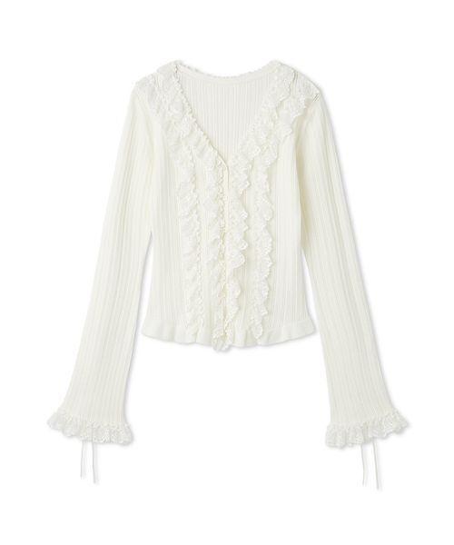 フリルレースコンビニットカーデ（カーディガン/ボレロ）｜FRAY I.D