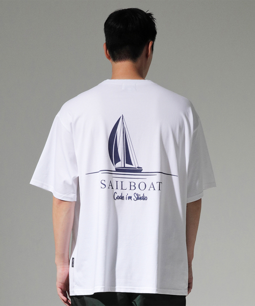 CODE I'M(コードアイエム)の「20番手シングルセイルボート発泡プリントオーバーサイズ半袖Tシャツ(Tシャツ/カットソー・メンズ・その他・MEDIUM/LARGE/X-LARGE)」の1枚目の写真