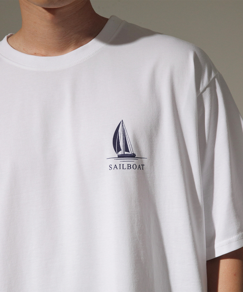 CODE I'M(コードアイエム)の「20番手シングルセイルボート発泡プリントオーバーサイズ半袖Tシャツ(Tシャツ/カットソー・メンズ・その他・MEDIUM/LARGE/X-LARGE)」の2枚目の写真