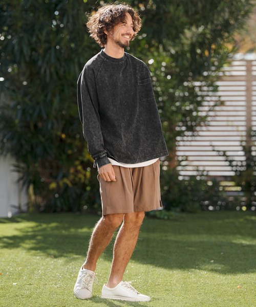 CAMBIO(カンビオ)の「mlt5516- Snow Wash Pocket Long Sleeve Tee カットソー(CMP-261-006)(Tシャツ/カットソー・メンズ・ブラック/グレイッシュベージュ/ブルー・S/M/L)」の16枚目の写真