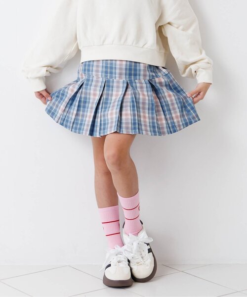 algy（アルジー）の「アソートプリーツスカパン（スカート・キッズ・ブラック/グレー/ピンク/サックスブルー・130/140/150/160）」の4枚目の写真