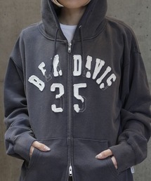 【BEN DAVIS/ベンデイビス】 【90sヴィンテージ感】ショートパーカー 剥がれワッペン風デザイン 古着系ストリート ヘビーウェイト