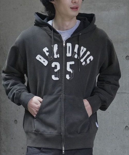 BEN DAVIS（ベンデイビス）の「【BEN DAVIS/ベンデイビス】 【90sヴィンテージ感】ショートパーカー 剥がれワッペン風デザイン 古着系ストリート ヘビーウェイト（パーカー・メンズ・ブラック/ネイビー・MEDIUM/LARGE/X-LARGE）」の2枚目の写真