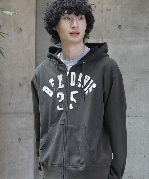 BEN DAVIS（ベンデイビス）の「【BEN DAVIS/ベンデイビス】 【90sヴィンテージ感】ショートパーカー 剥がれワッペン風デザイン 古着系ストリート ヘビーウェイト（パーカー・メンズ・ブラック/ネイビー・MEDIUM/LARGE/X-LARGE）」の8枚目の写真