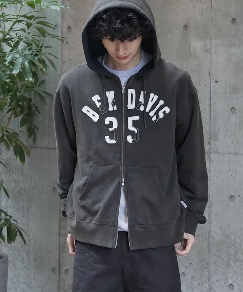 BEN DAVIS（ベンデイビス）の「【BEN DAVIS/ベンデイビス】 【90sヴィンテージ感】ショートパーカー 剥がれワッペン風デザイン 古着系ストリート ヘビーウェイト（パーカー・メンズ・ブラック/ネイビー・MEDIUM/LARGE/X-LARGE）」の9枚目の写真