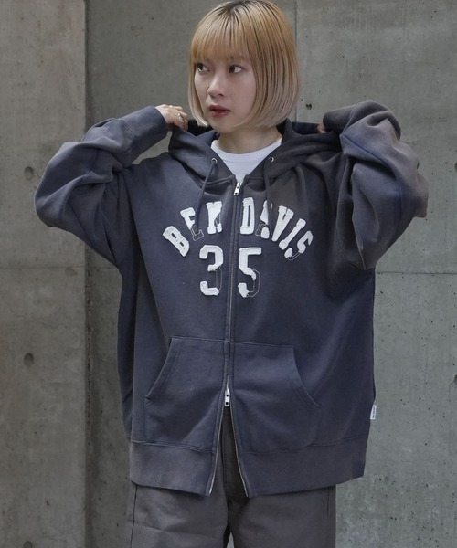 BEN DAVIS（ベンデイビス）の「【BEN DAVIS/ベンデイビス】 【90sヴィンテージ感】ショートパーカー 剥がれワッペン風デザイン 古着系ストリート ヘビーウェイト（パーカー・メンズ・ブラック/ネイビー・MEDIUM/LARGE/X-LARGE）」の16枚目の写真