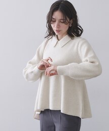 OPAQUE.CLIP | スパンコールラメ衿2WAYペプラムニット【洗濯機OK】(ニット/セーター)