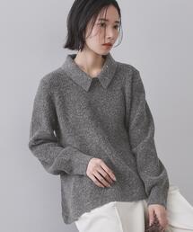 OPAQUE.CLIP | スパンコールラメ衿2WAYペプラムニット【洗濯機OK】(ニット/セーター)