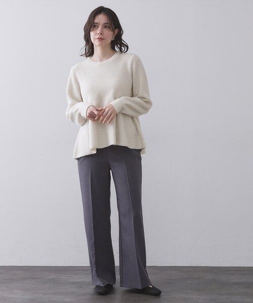 OPAQUE.CLIP（オペークドットクリップ）の「スパンコールラメ衿2WAYペプラムニット【洗濯機OK】（ニット/セーター・レディース・ホワイト系8/ブルー系5/チャコール・38/40）」の10枚目の写真