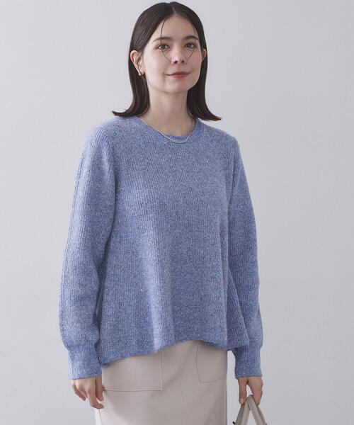 OPAQUE.CLIP（オペークドットクリップ）の「スパンコールラメ衿2WAYペプラムニット【洗濯機OK】（ニット/セーター・レディース・ホワイト系8/ブルー系5/チャコール・38/40）」の13枚目の写真