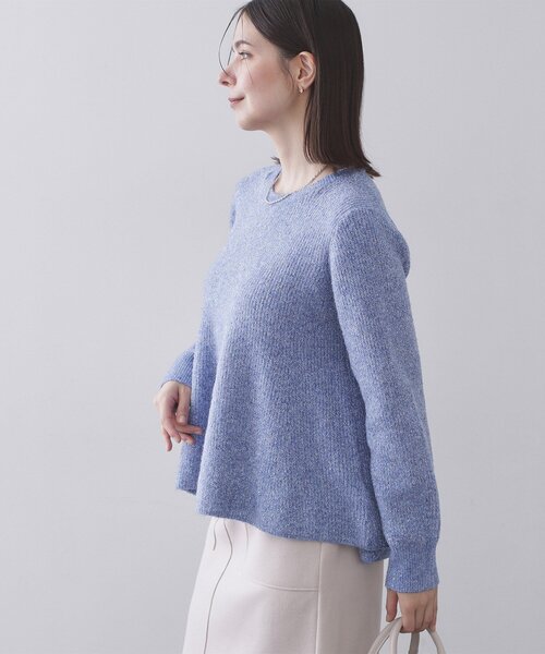 OPAQUE.CLIP（オペークドットクリップ）の「スパンコールラメ衿2WAYペプラムニット【洗濯機OK】（ニット/セーター・レディース・ホワイト系8/ブルー系5/チャコール・38/40）」の14枚目の写真
