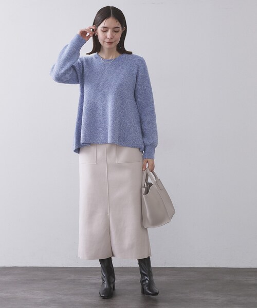 OPAQUE.CLIP（オペークドットクリップ）の「スパンコールラメ衿2WAYペプラムニット【洗濯機OK】（ニット/セーター・レディース・ホワイト系8/ブルー系5/チャコール・38/40）」の17枚目の写真