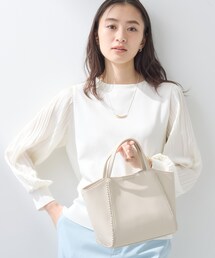 INDIVI | 【ミドルサイズ／合皮／ショルダー付】スタッズ風メタルバッグ(ショルダーバッグ)