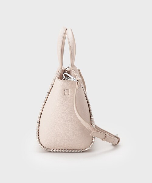 INDIVI（インディヴィ）の「【ミドルサイズ／合皮／ショルダー付】スタッズ風メタルバッグ（ショルダーバッグ・レディース・ピンク/ナチュラル/ブラック・00）」の13枚目の写真