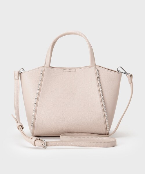 INDIVI（インディヴィ）の「【ミドルサイズ／合皮／ショルダー付】スタッズ風メタルバッグ（ショルダーバッグ・レディース・ピンク/ナチュラル/ブラック・00）」の14枚目の写真