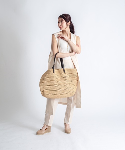 Rivel(リヴェル)の「【Rabarany】かごバッグ ラフィア素材 トートバッグ ラージサイズ(かごバッグ・レディース・ナチュラル/ブラウン・FREE)」の20枚目の写真