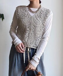 DouDou | クロッシェ編みニットベスト(ニット/セーター)