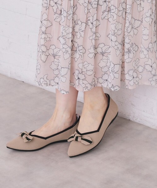 index（インデックス）の「リボンデザインニットパンプス（パンプス・レディース・ベージュ系4/ブラック系4・02/01/03）」の3枚目の写真