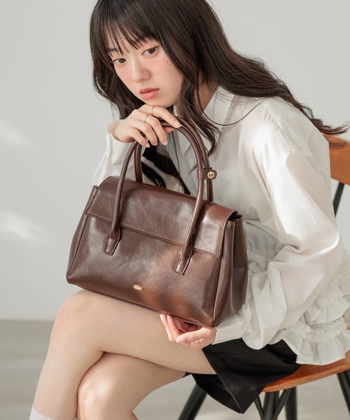 Heather(ヘザー)の「フェイクレザーハンドルBAG 640209(ハンドバッグ・レディース・ブラウン/ピンク/ブラック・ONE SIZE)」の3枚目の写真