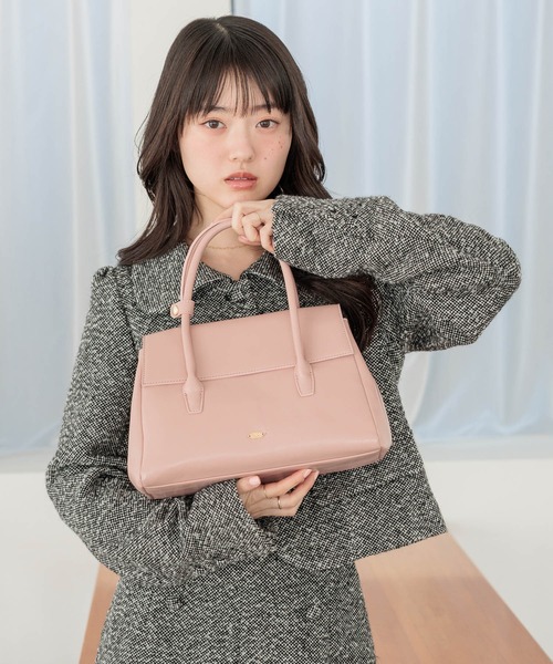 Heather(ヘザー)の「フェイクレザーハンドルBAG 640209(ハンドバッグ・レディース・ブラウン/ピンク/ブラック・ONE SIZE)」の1枚目の写真