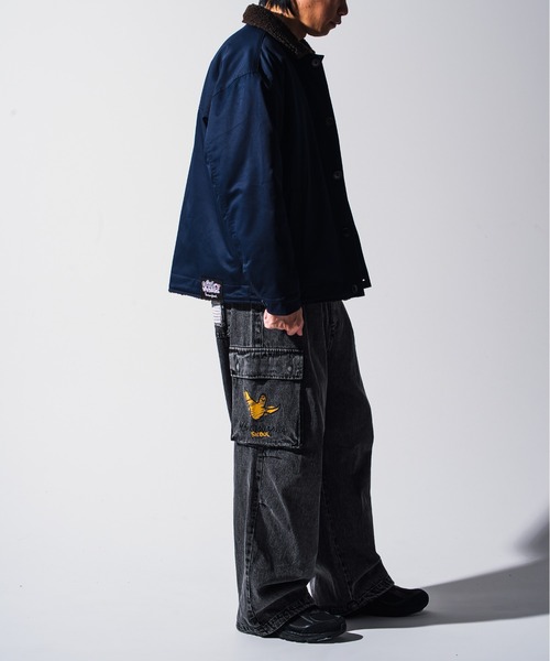 Mark Gonzales（マーク・ゴンザレス）の「Mark Gonzales(マーク ゴンザレス) ブランドロゴ ワイドデニムパンツ / WEB・直営店限定（デニムパンツ・メンズ・ブラック/ブルー・M/L/XL）」の3枚目の写真